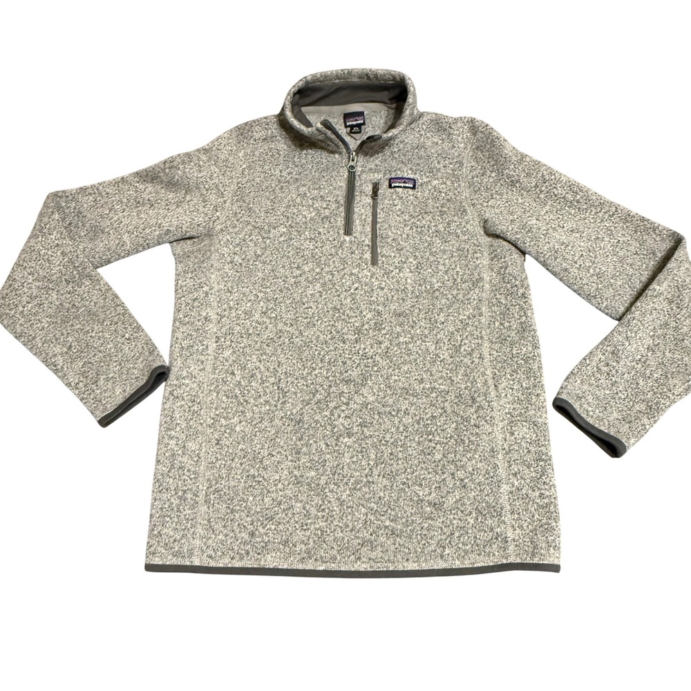 Patagonia Better Sweater 1/4 Zip Fleece Pullover Gray Heather‎ Boys XXL 16-18